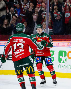 Frölundas Noah Hasa jublar