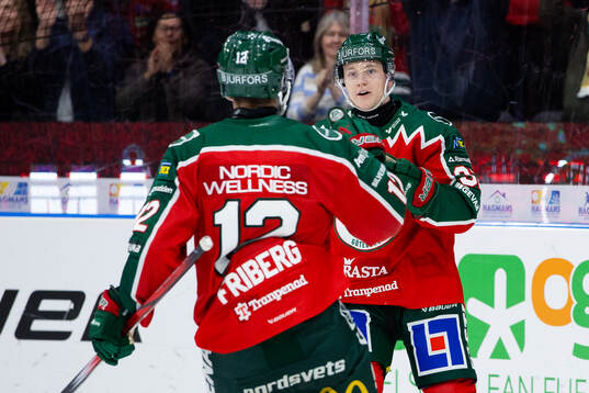 Frölundas Noah Hasa jublar