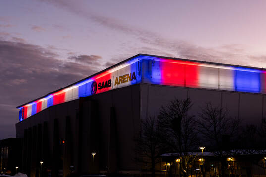Exteriör vy av Saab Arena