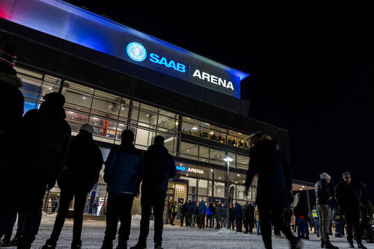 Exteriör vy av Saab Arena