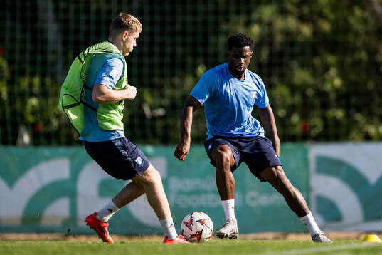 Malmö FFs Sebastian Jörgensen och Emmanuel Ekong