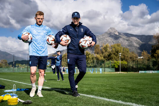Anders Christiansen och tränare Henrik Rydström