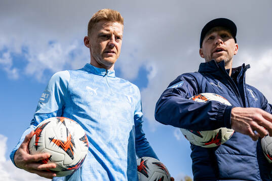 Anders Christiansen och tränare Henrik Rydström