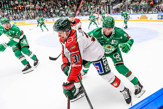 Frölundas Nicklas Lasu och Rögles Ludvig Claesson
