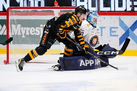 Skellefteås Andreas Johnson och Växjös målvakt Emil