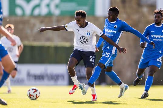 Taha Ali of Malmö FF and Ahmad Ghali of Slovan Liberec
