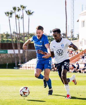 Dominik Plechaty of Slovan Liberec and Taha Ali of Malmö FF