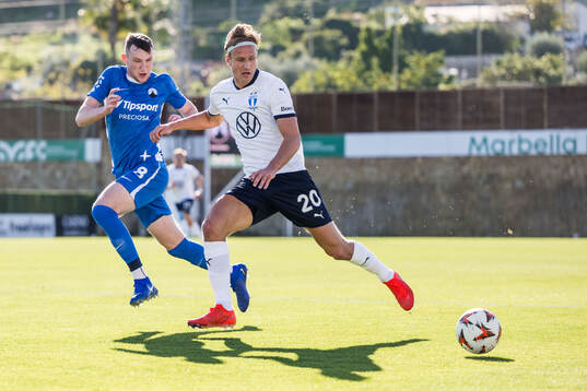 Marek Icha of Slovan Liberec and Erik Botheim of Malmö FF
