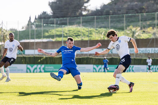 Marek Icha of Slovan Liberec and Oliver Berg of Malmö FF
