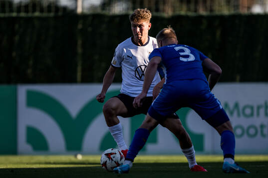 Hugo Bolin of Malmö FF and Jan Mikula of Slovan Liberec
