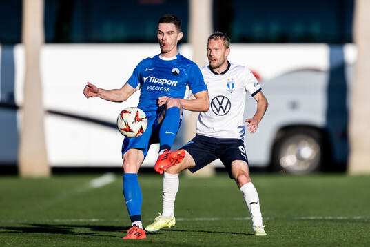 Lubomir Tupta of Slovan Liberec and Oscar Lewicki of Malmö