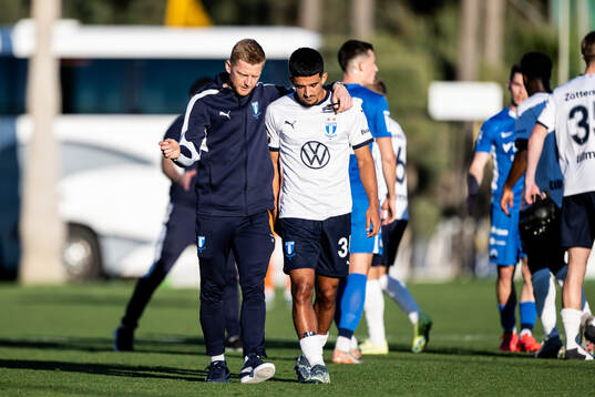 Anders Christiansen och Zakaria Loukili of Malmö FF