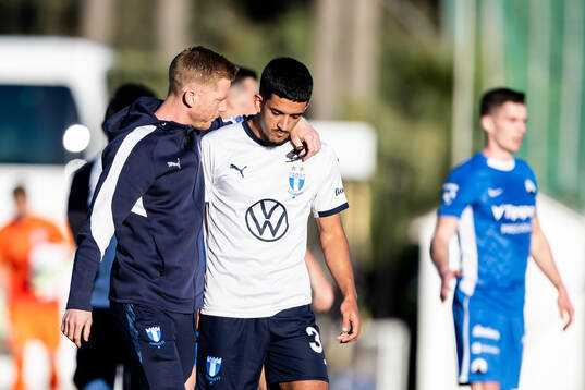 Anders Christiansen och Zakaria Loukili of Malmö FF