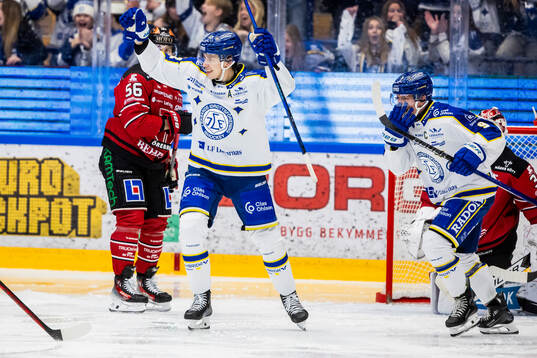 Leksands Lukas Vejdemo jublar