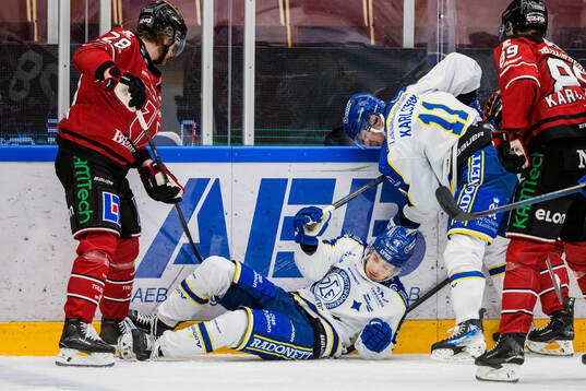 Örebros Linus Arnesson mot Leksands Arvid Eljas och Martin