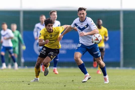 Ahmed Qasem of Elfsborg and Piotr Wlazlo of FKS Stal Mielec
