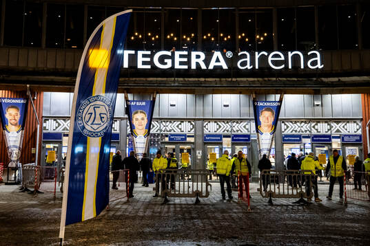 Tegera Arena innan ishockeymatchen i SHL mellan Leksand och