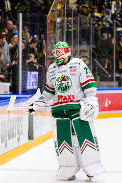 Rögles målvakt Arvid Holm  deppar