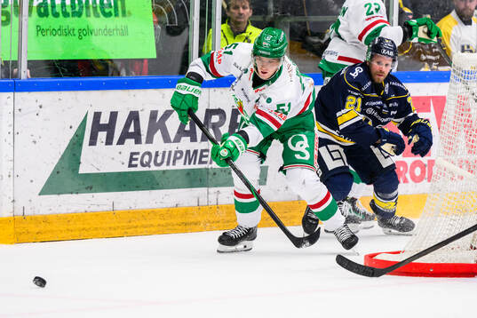 Rögles Calle Själin och HV71s Mattias Tedenby