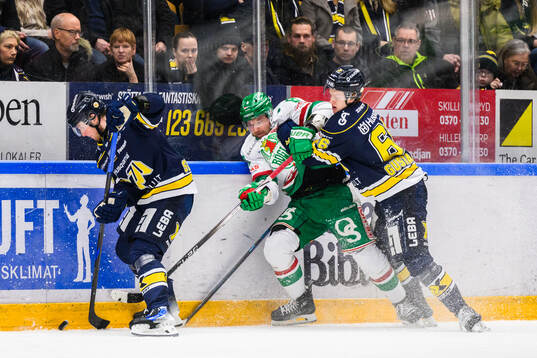 HV71s Oskar Stål-Lyrenäs, Viggo Gustafsson och Rögles