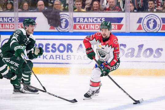 Färjestads Jeremy Salvas Groleau och Frölundas Linus