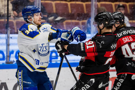 Leksands Peter Cehlarik och Malmö Redhawks Axel Sundberg