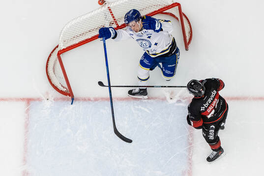 Leksands Lukas Vejdemo och Malmö Redhawks Jakub Galvas