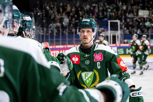 Magnus Nygren of Färjestad celebrates