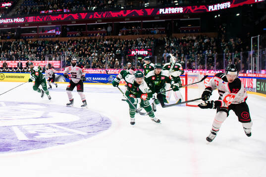 Joel Kellman of Färjestad  and Pavel Kousal of Sparta