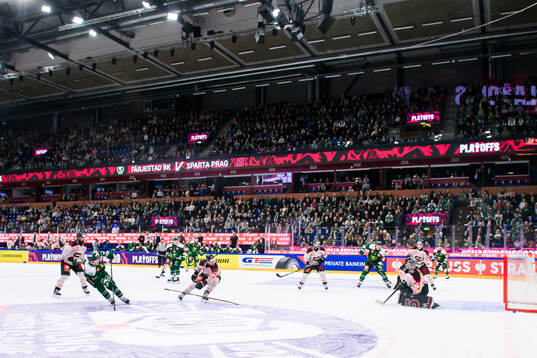 Joel Nyström of Färjestad  and goaltender Jakub Kovar of