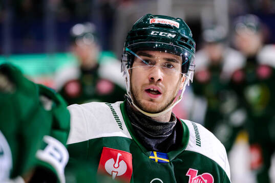 Michael Lindqvist of Färjestad  celebrates