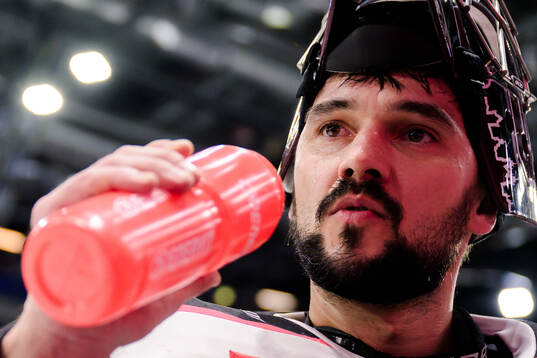 goaltender Jakub Kovar of Sparta Prague