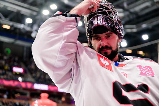 goaltender Jakub Kovar of Sparta Prague