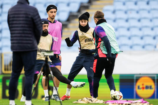 Sead Haksabanovic, Elison Makolli and Hugo Bolin of Malmö