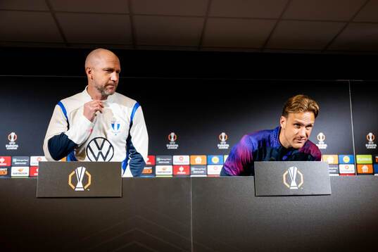 Head coach Henrik Rydström and Erik Botheim of Malmö FF