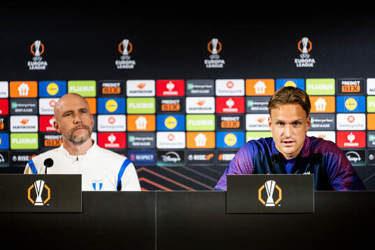 Head coach Henrik Rydström and Erik Botheim of Malmö FF