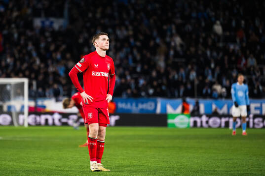 Daan Rots of Twente looks dejected