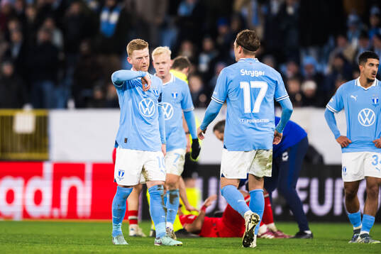 Anders Christiansen of Malmö FF looks dejected
