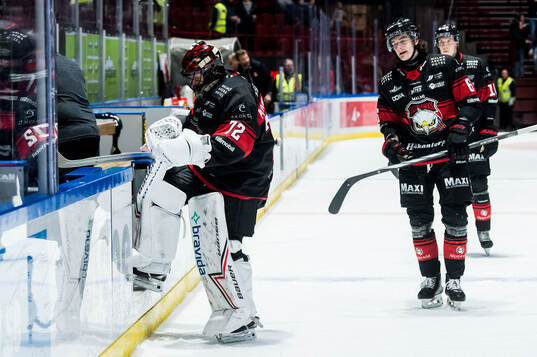 Malmö Redhawks målvakt Daniel Marmenlind deppar