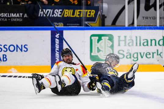 Brynäs Anton Rödin och HV71s Henrik Borgström
