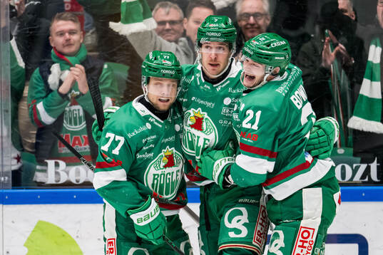 Rögles Jesper Pettersson, Carter Ashton och Henry Bowlby