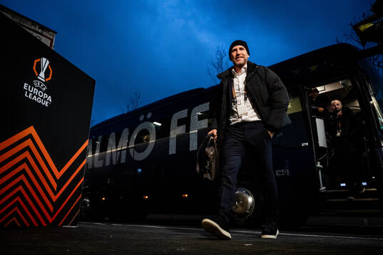 Head coach Henrik Rydström of Malmö FF arrives to the