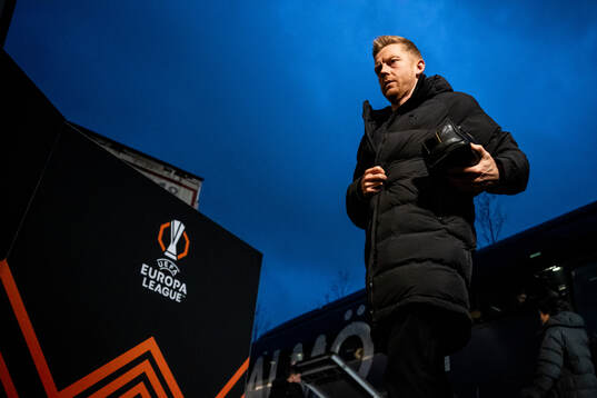 Anders Christiansen of Malmö FF arrives to the stadium