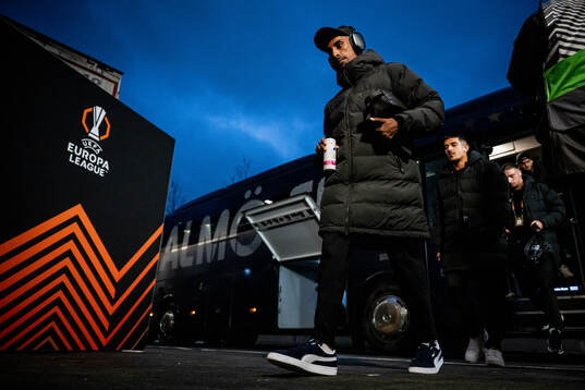 Taha Ali of Malmö FF arrives to the stadium