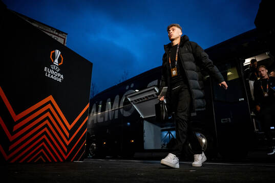 Hugo Bolin of Malmö FF arrives to the stadium