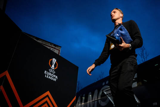 Erik Botheim of Malmö FF arrives to the stadium