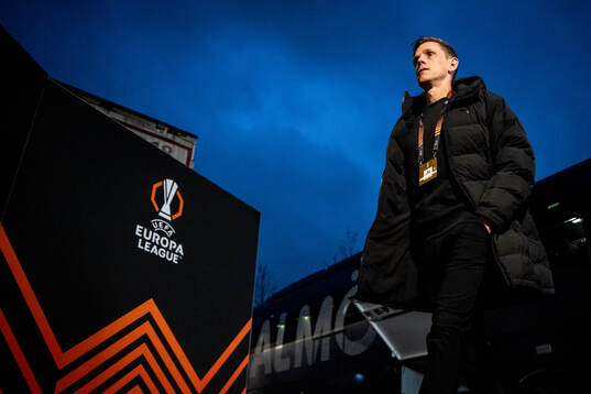 Søren Rieks of Malmö FF arrives to the stadium