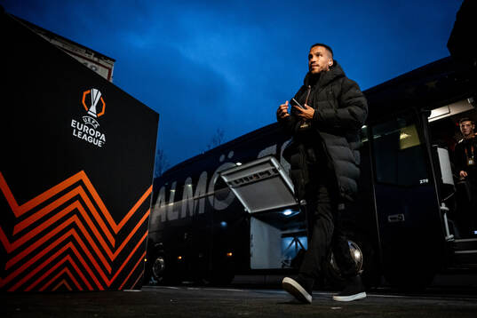 Martin Olsson of Malmö FF arrives to the stadium