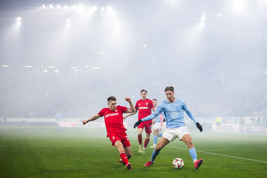 Michal Sadilek of Twente and Erik Botheim of Malmö FF