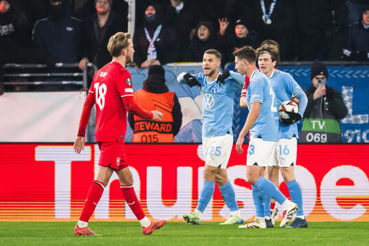 Gabriel Busanello of Malmö FF reacts